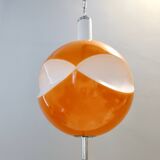 Space Age Orange and White Opaline Glass Pendant, Italy