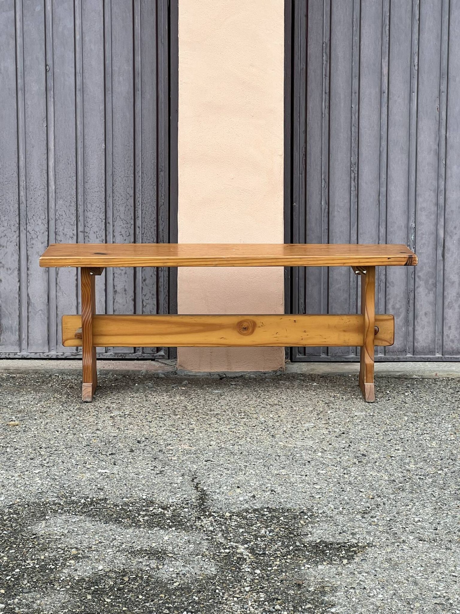 Banc en bois massif travail artisanal français 113cm