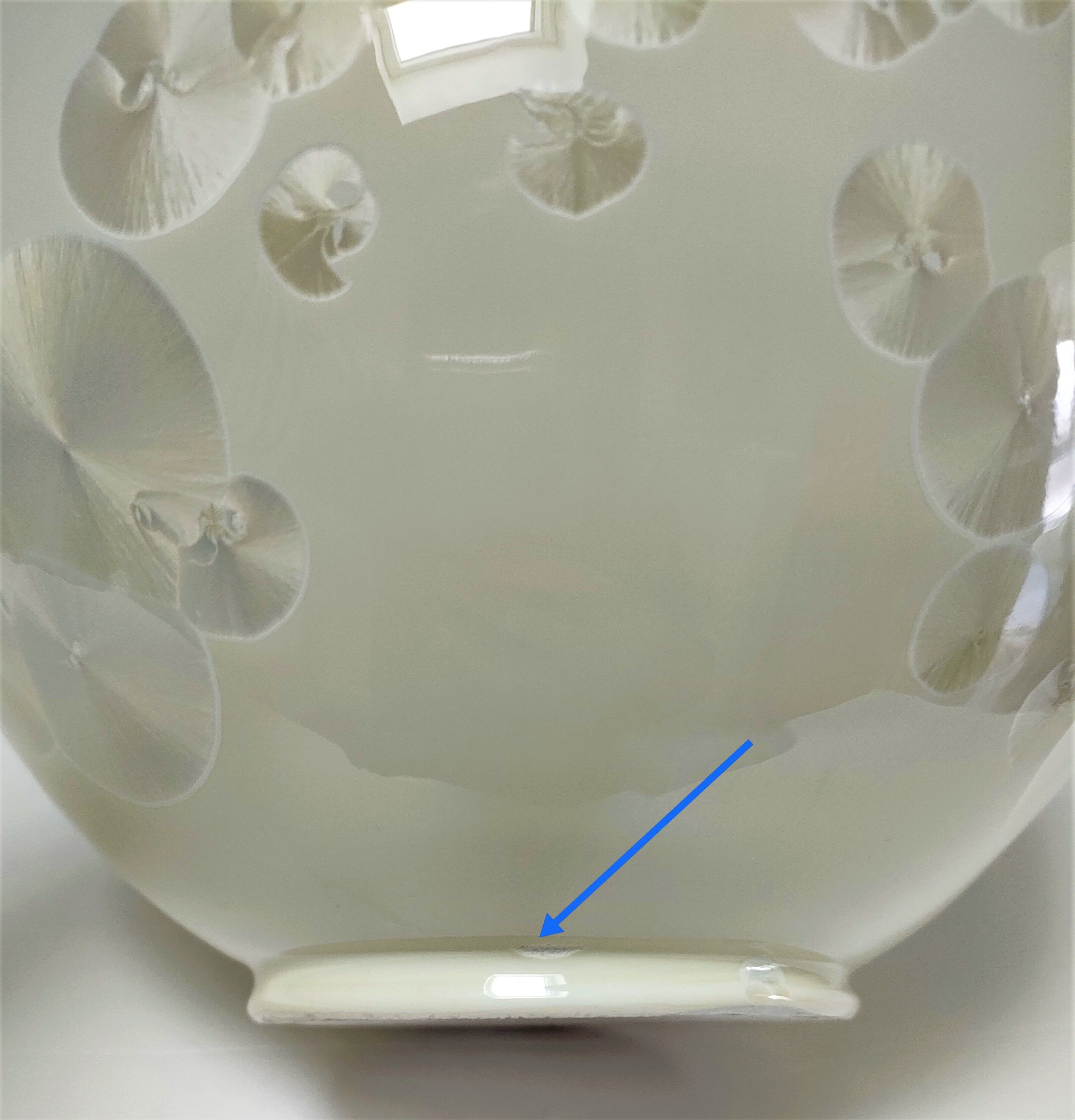 Ceramic vase with crystallizations by Bernard Guipouy stamped