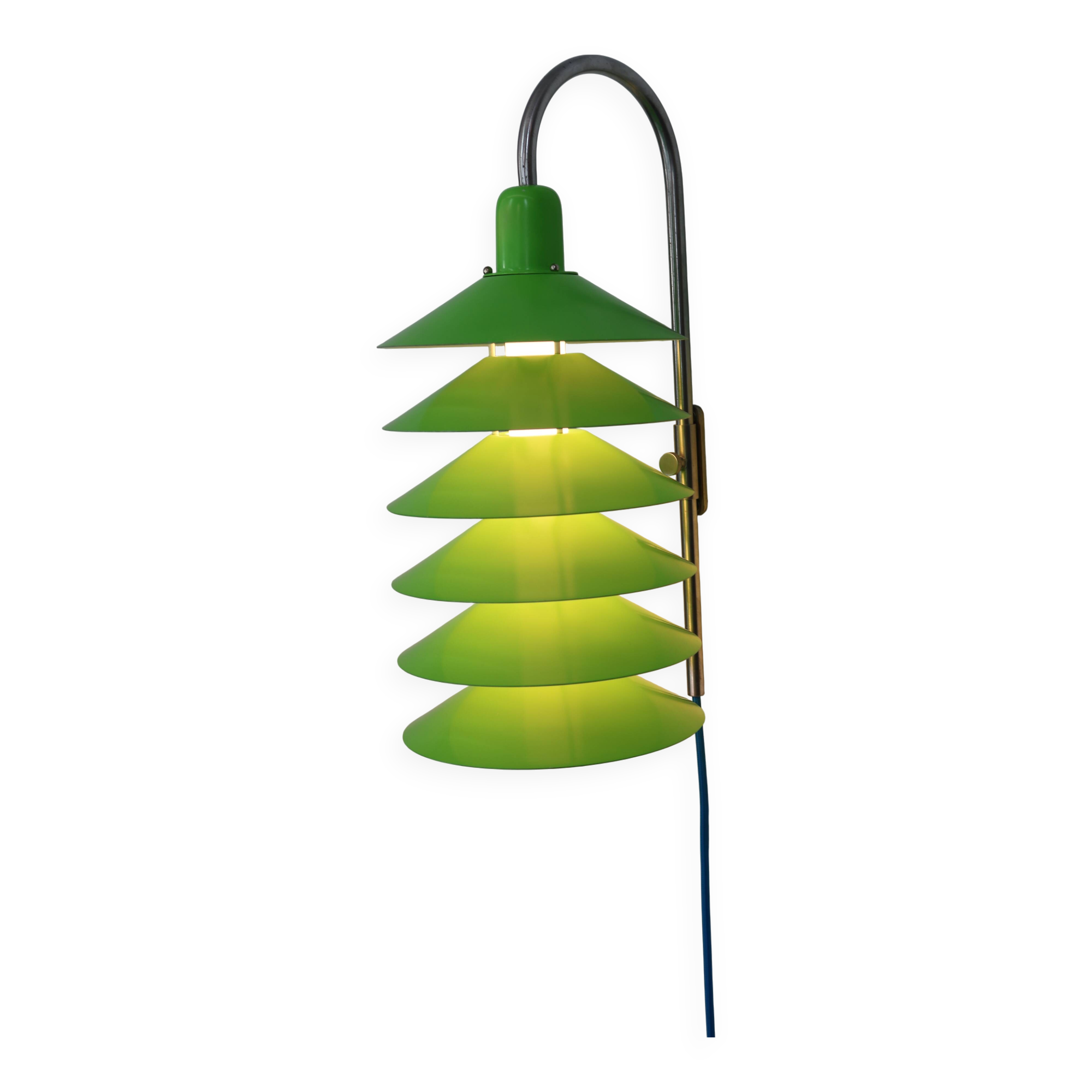 Very rare green Danish design Tip Top wall light by Jorgen Gammelgaard