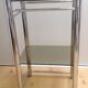 Two-tray console in smoked glass and chrome metal / vintage 70s-80s