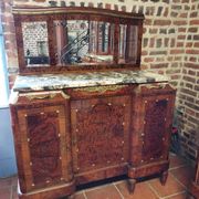 Buffet desserte en acajou de style louis xv dessus marbre