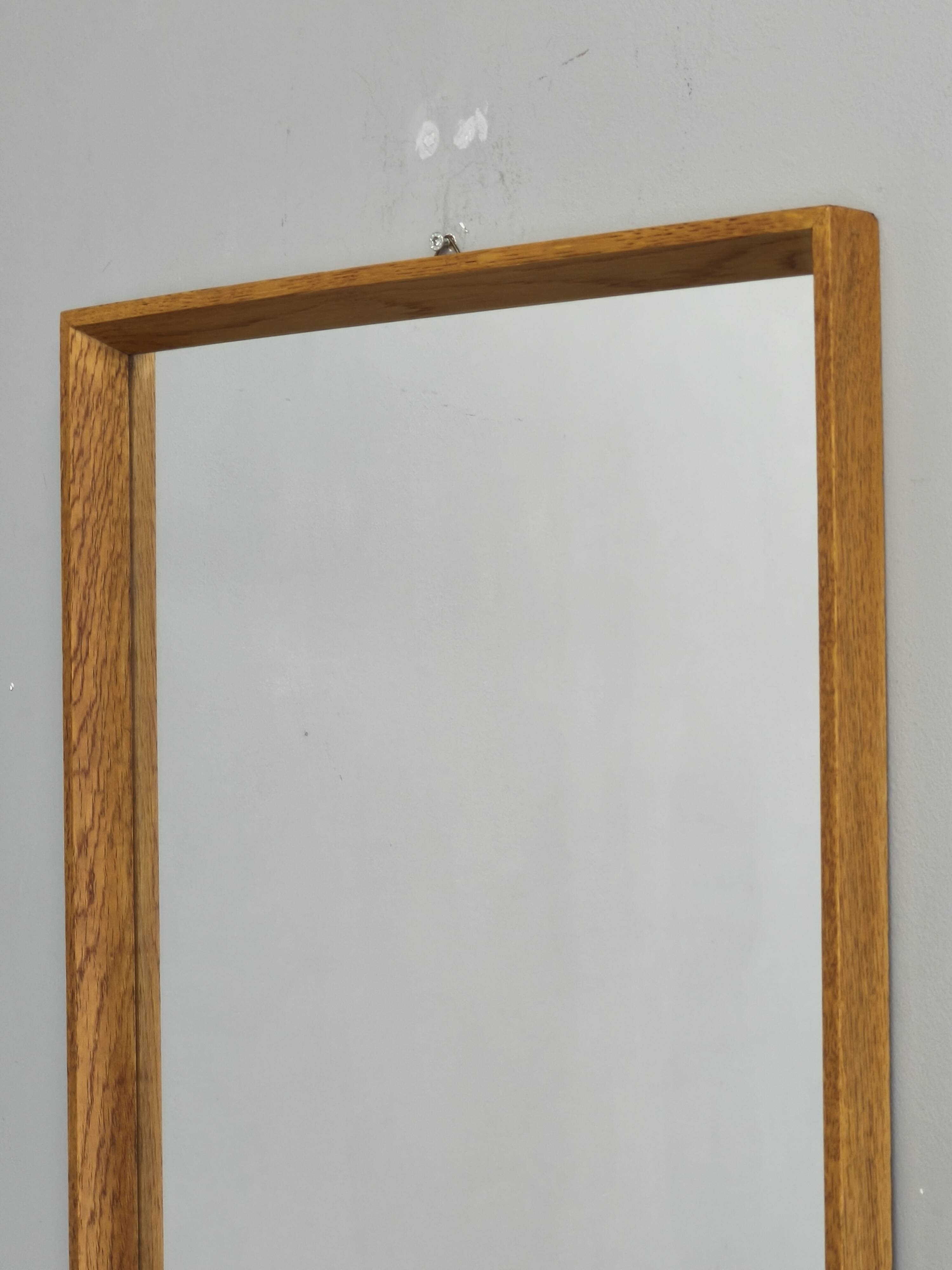 Danish Wall Mirror in Oak from the Mid-Century, 1960s