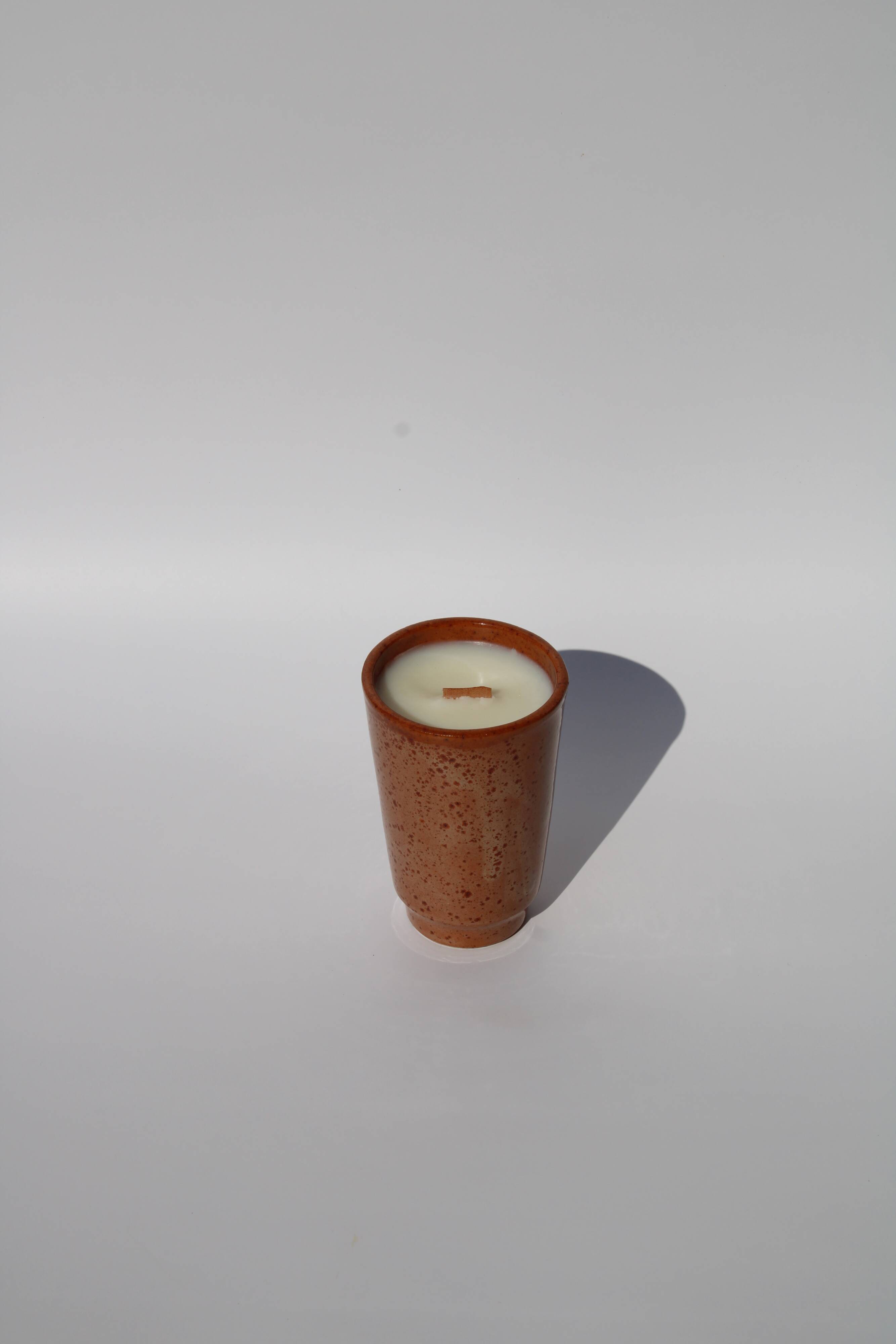 Speckled Stoneware Goblet Candle