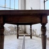 Farm table with turned legs, made of pine and birch, 180cm.