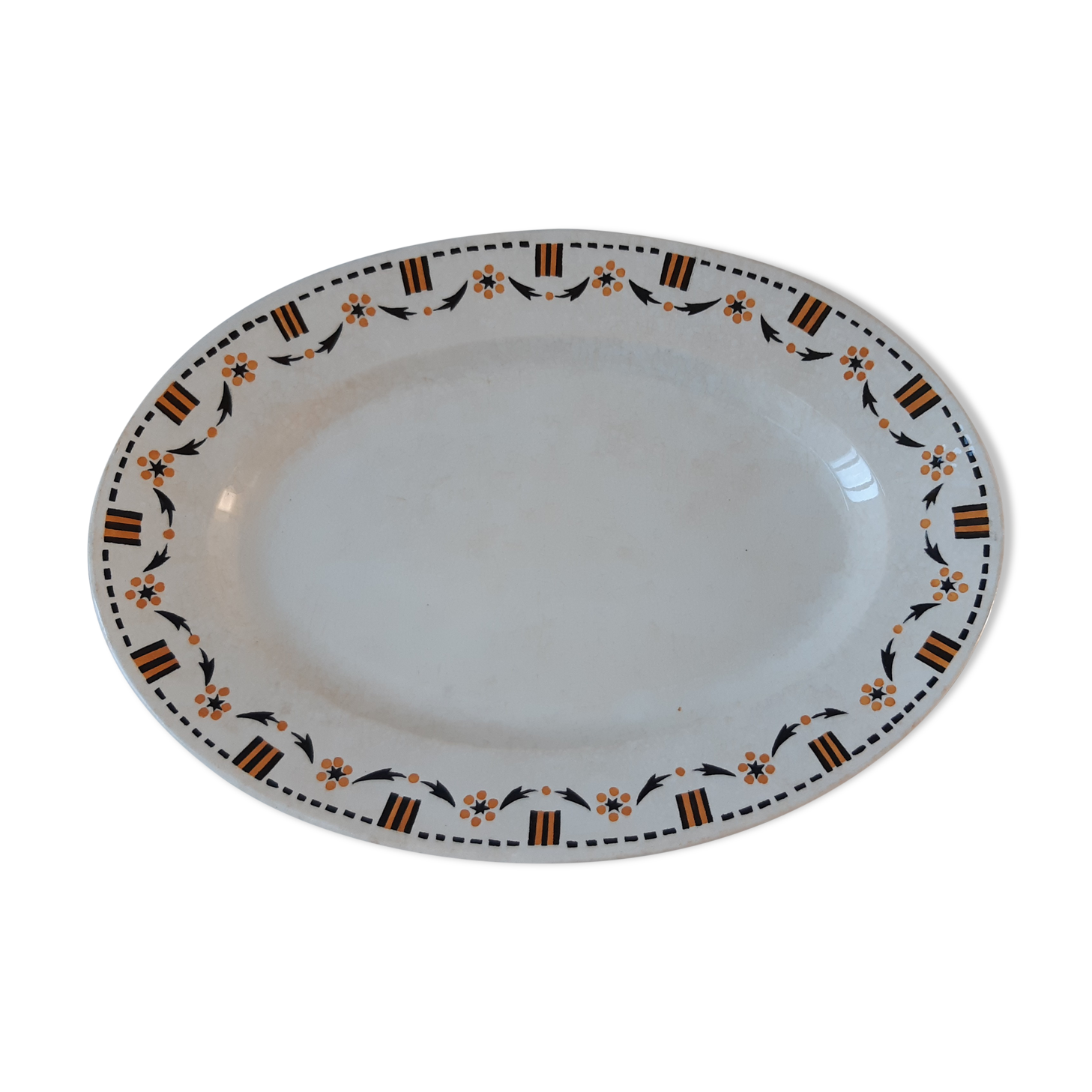 Oval dish Gien twentieth century