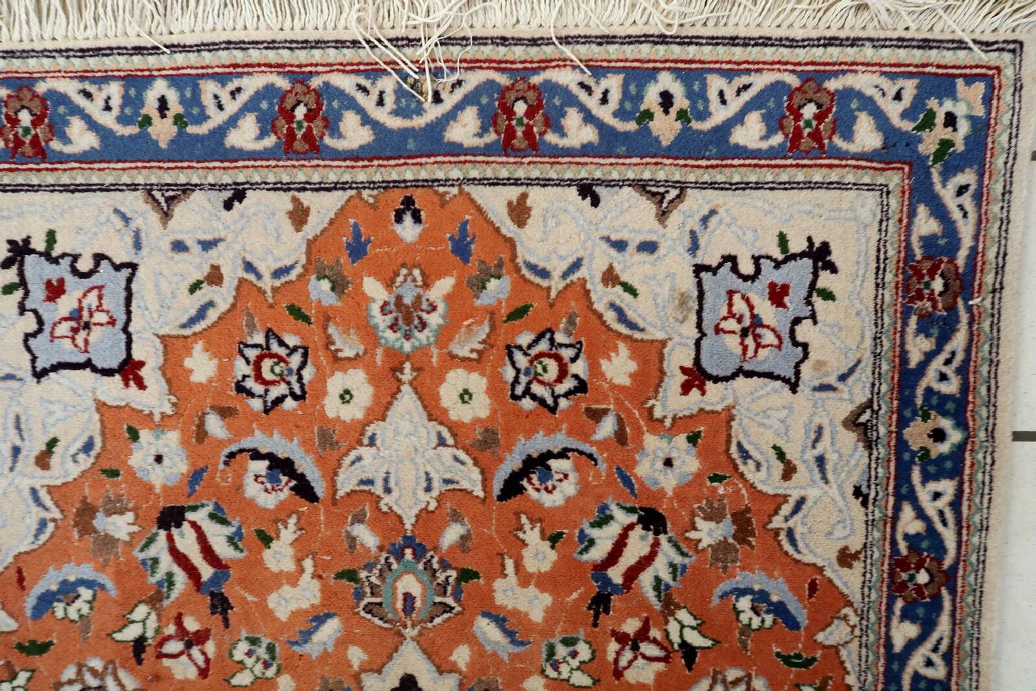 Vintage 1950s Persian Tabriz rug with silk highlights 84cm x 127cm