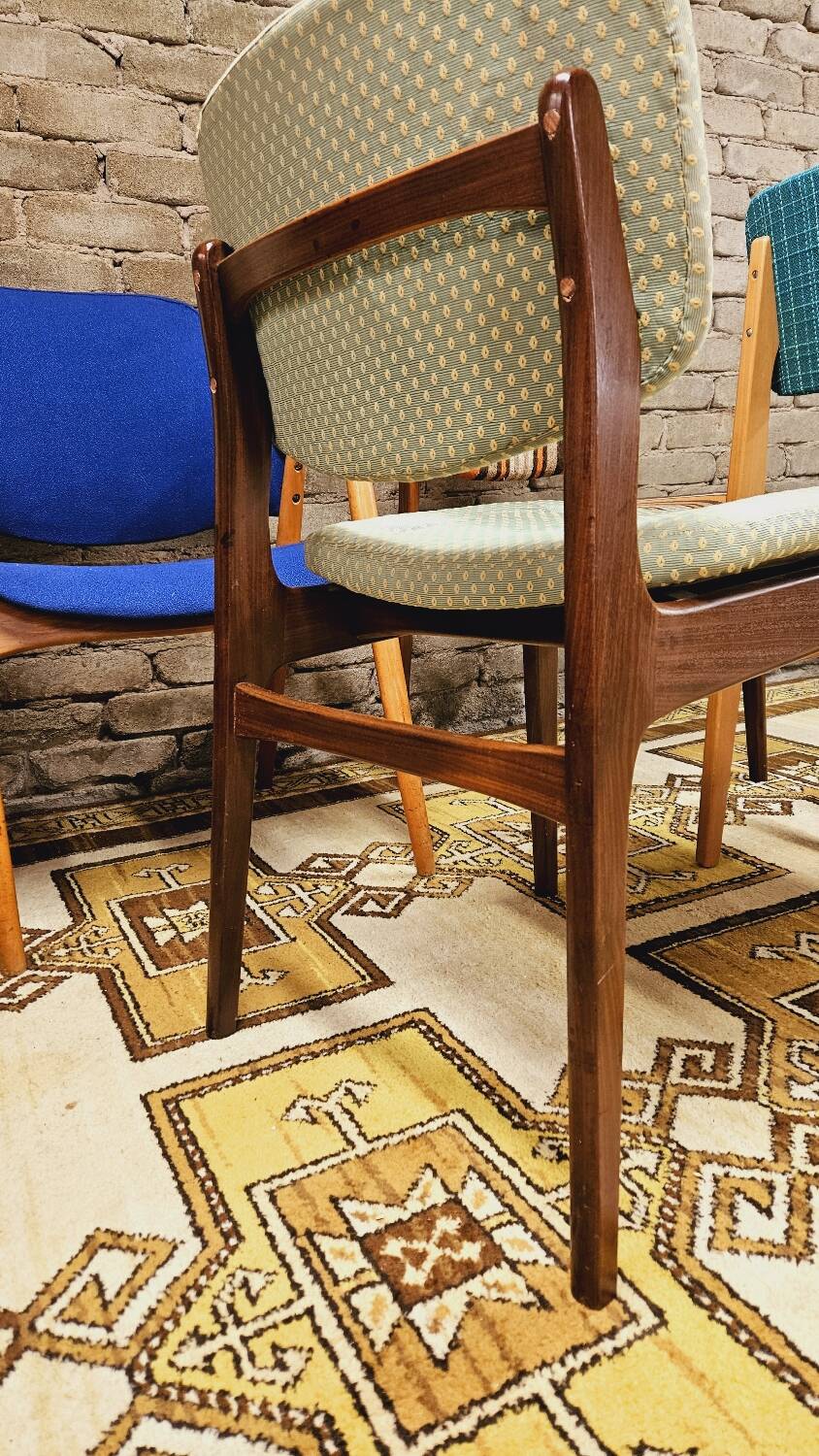 Set of 6 mismatched 1960s Scandinavian chairs