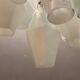 Italian white polygon glass chandelier, 1980s