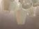 Italian white polygon glass chandelier, 1980s