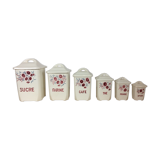 Set of 6 Old Ceramic Spice Pots Badonviller