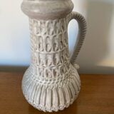 Antique Pitcher Vase With Handle Grey Ceramic West Germany Vintage Decoration #