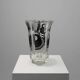 Art Deco Glass Vase with Black Graphic Decoration, France, circa 1940