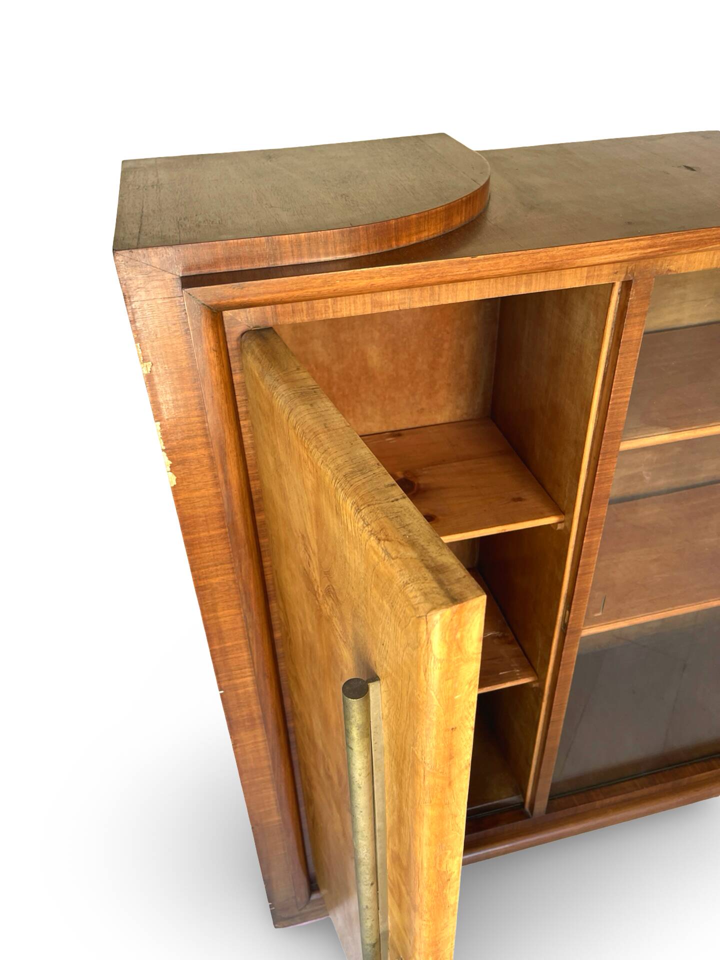Striking Art Deco birch wood sideboard
