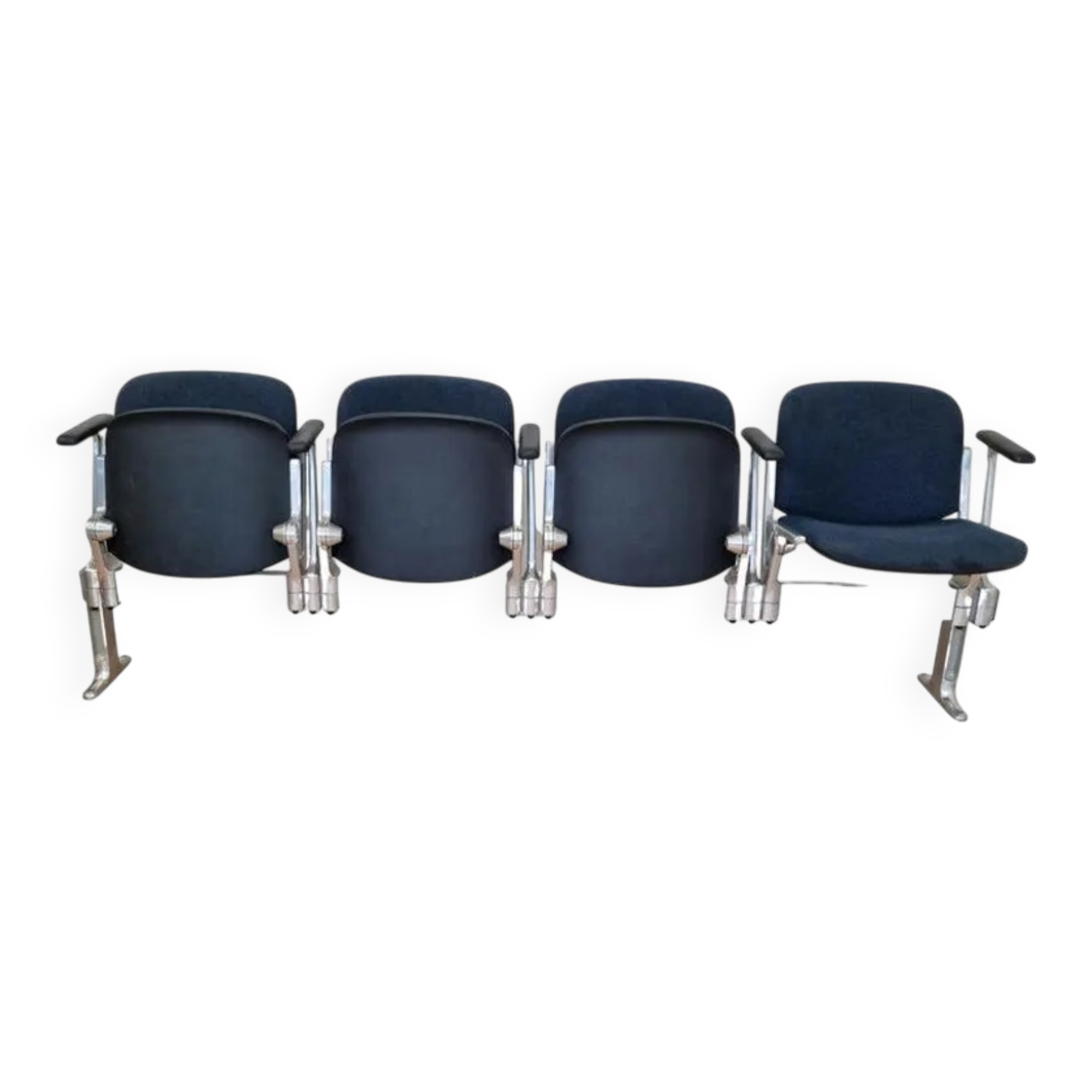 Mid-Century Four-Seater Bench Castelli, Axis 3000, Giancarlo Piretti, Italy, 1970s
