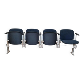 Banc quatre places Mid-Century Castelli, Axis 3000, Giancarlo Piretti, Italie, années 1970