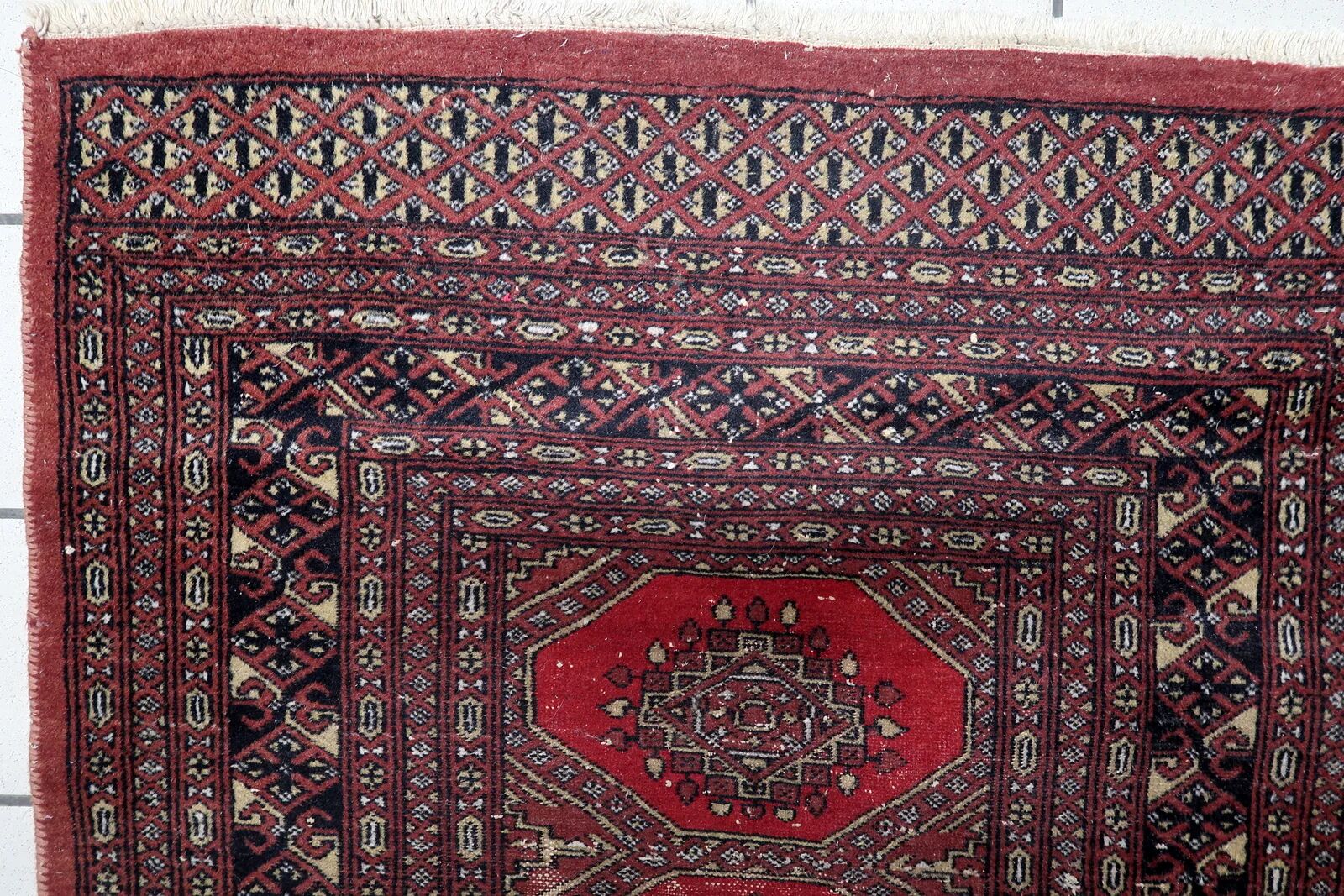 Antique Uzbek Bukhara handmade rug 92 cm x 162 cm 1930s - 1C1234