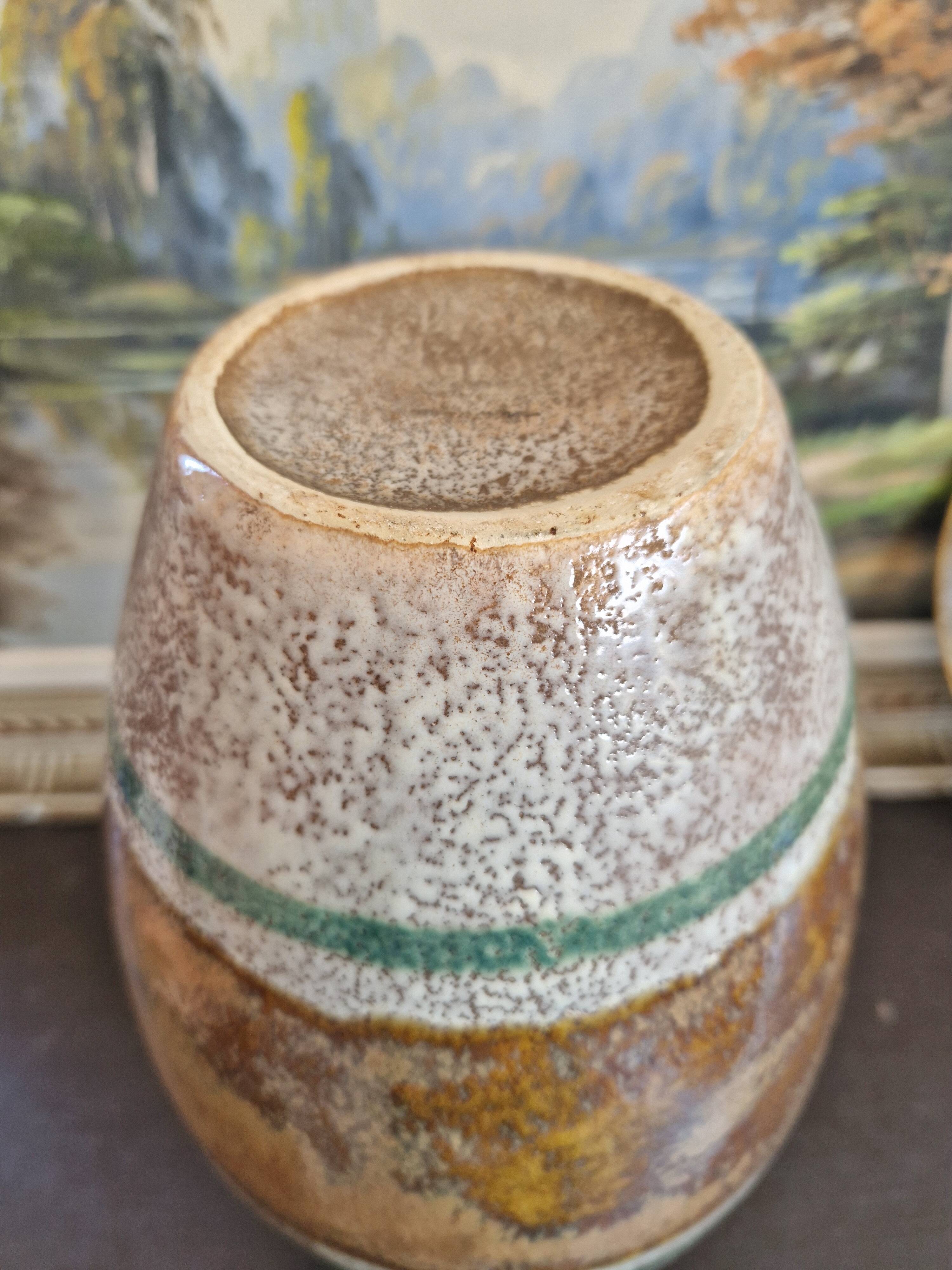 Large vintage vase St Clement France amphora shape fat lava