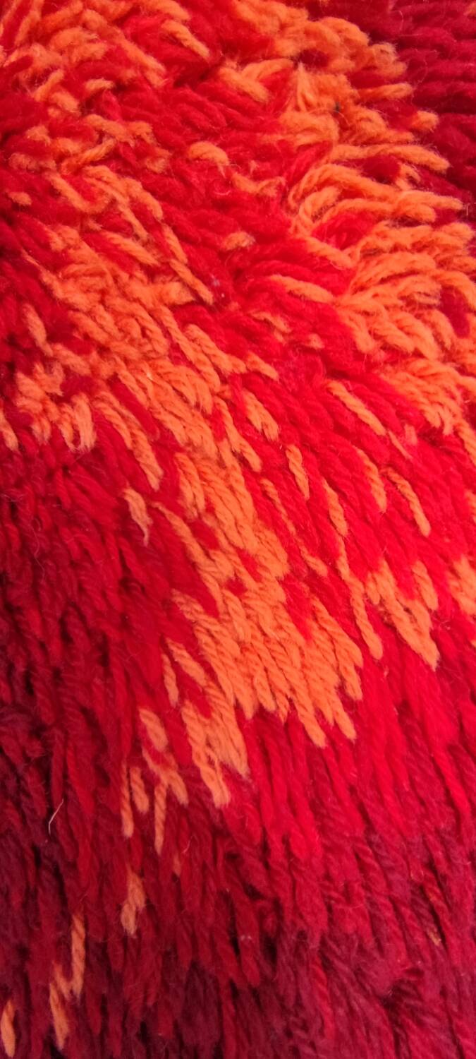 Large Vintage 1970s Pure Virgin Wool Rug
