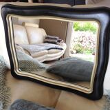 Black and gold rectangular mirror 65x51cm