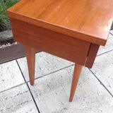 Varnished wooden bedside table Scandinavian style / vintage 60s-70s