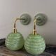 Paire d’appliques Art déco vert pastel