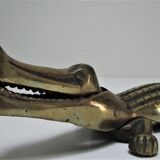 Casse-noix zoomorphe alligator crocodile laiton xl 35cm vintage