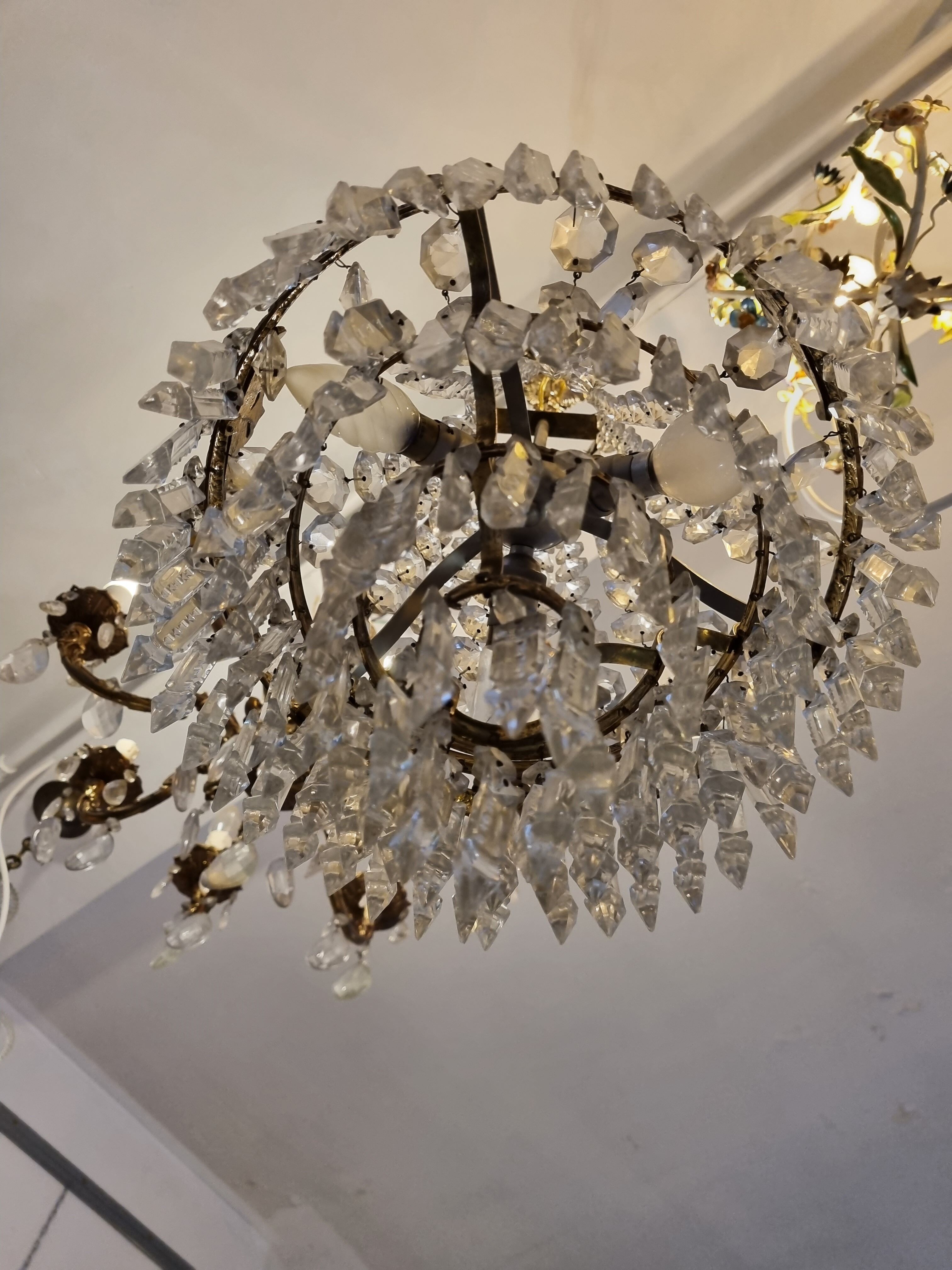 Hot air balloon chandelier with grapevines early twentieth century