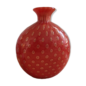 Red Murano vase – blown glass from the 70s