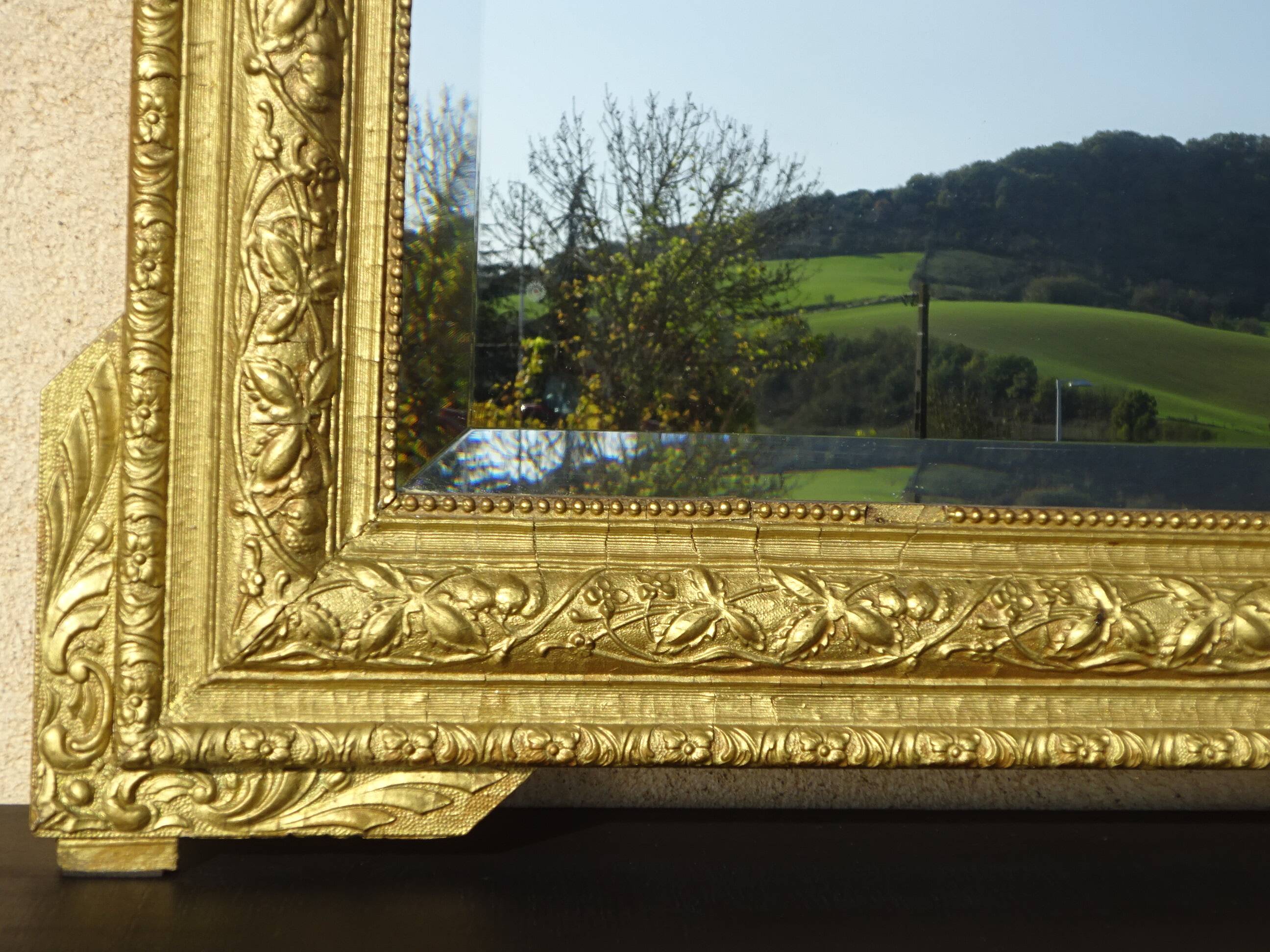 Antique mercury mirror in the Napoleon III style.