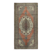 Vintage Turkish Oriental Rug. Ca 1960. One of a kind Handmade Tribal Rug. 100% Wool