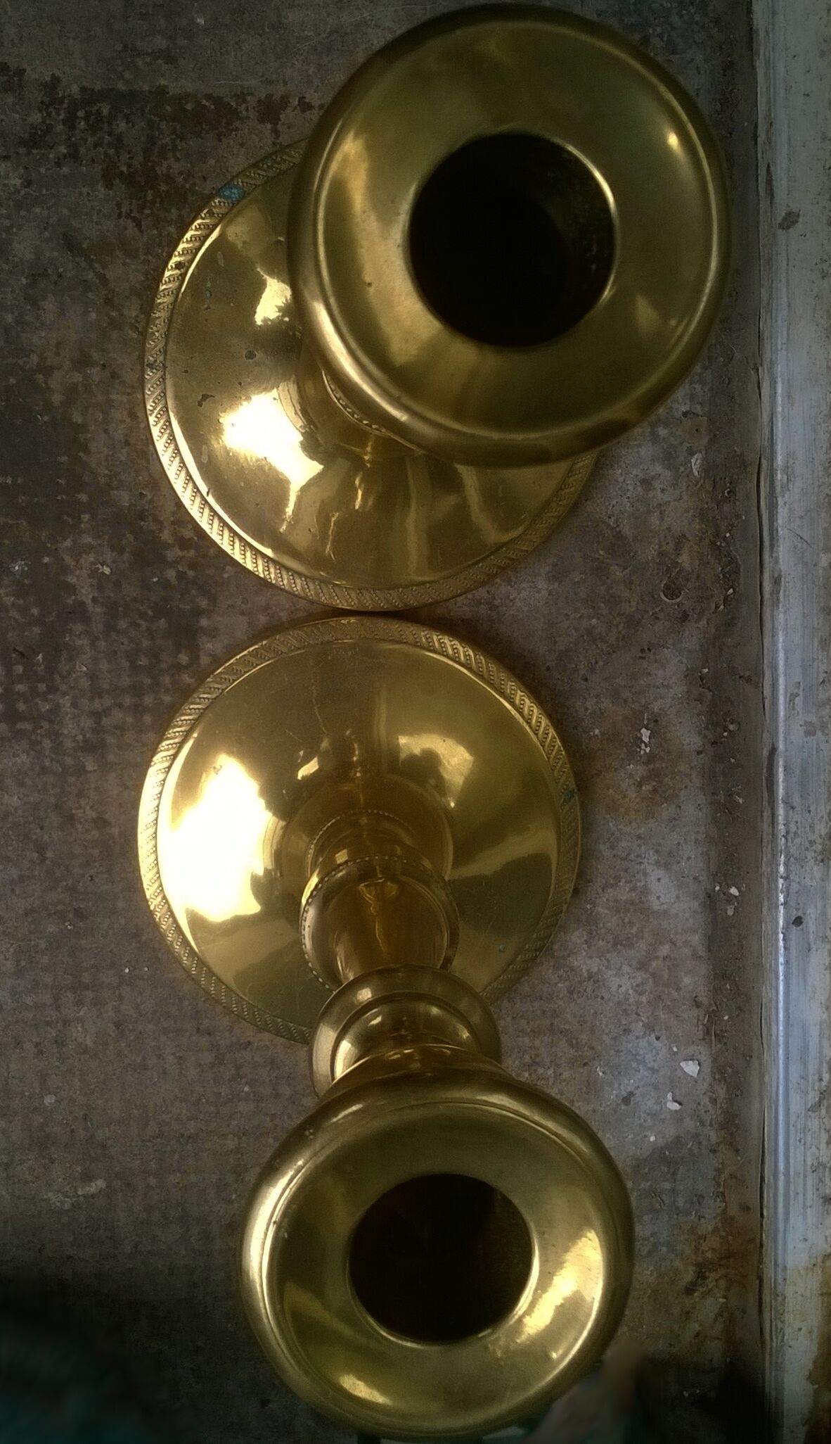 Pair of old candlesticks