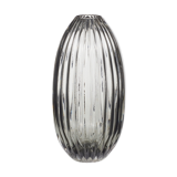 Light grey glass vase with streaks 32cm