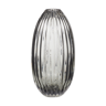 Light grey glass vase with streaks 32cm