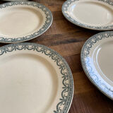 6 flat plates Terre de Fer Salins model Garlands L.XVI
