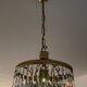 Lustre cascade de pampilles en cristal et laiton