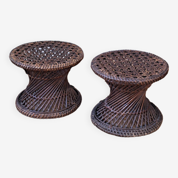 Cane and rattan plant holders