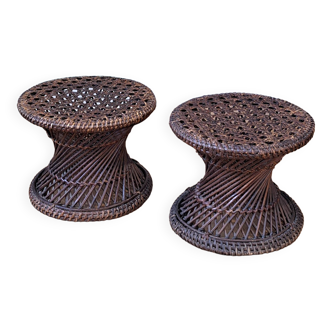 Cane and rattan plant holders