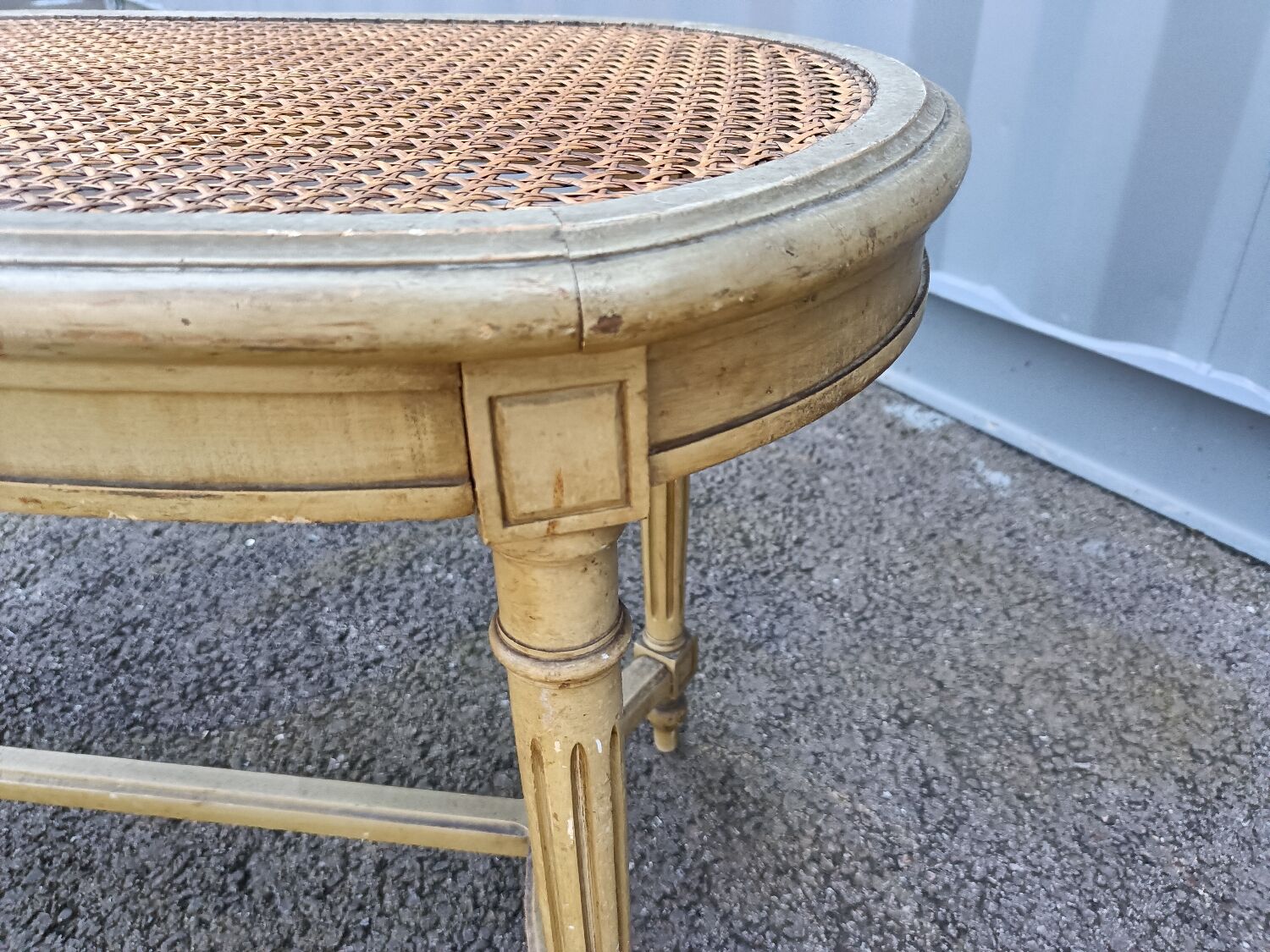 Old piano bench cannée style louis xvi