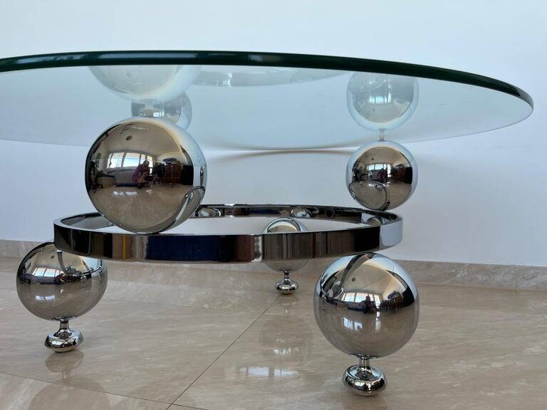 Table basse extraordinaire XL de l'ère spatiale, années 1970