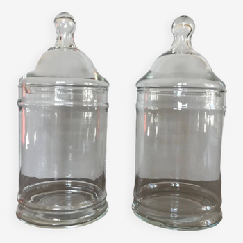 Pair of vintage pharmacy jars