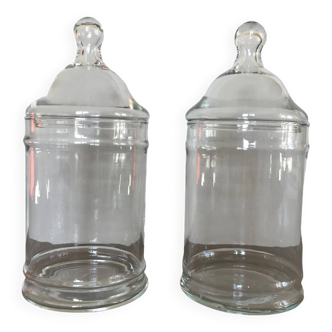 Pair of vintage pharmacy jars