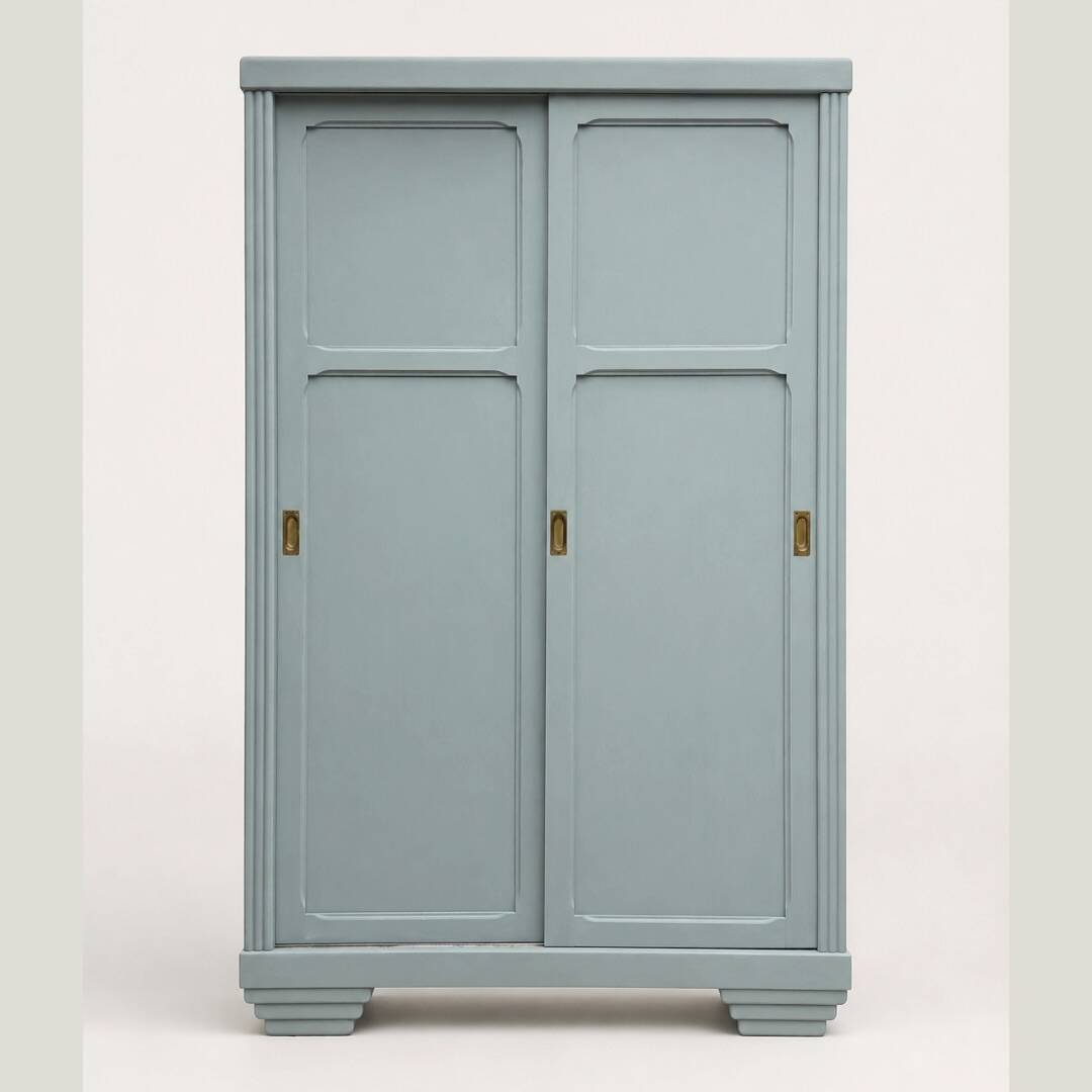 Parisian Art Deco wardrobe with sliding doors.