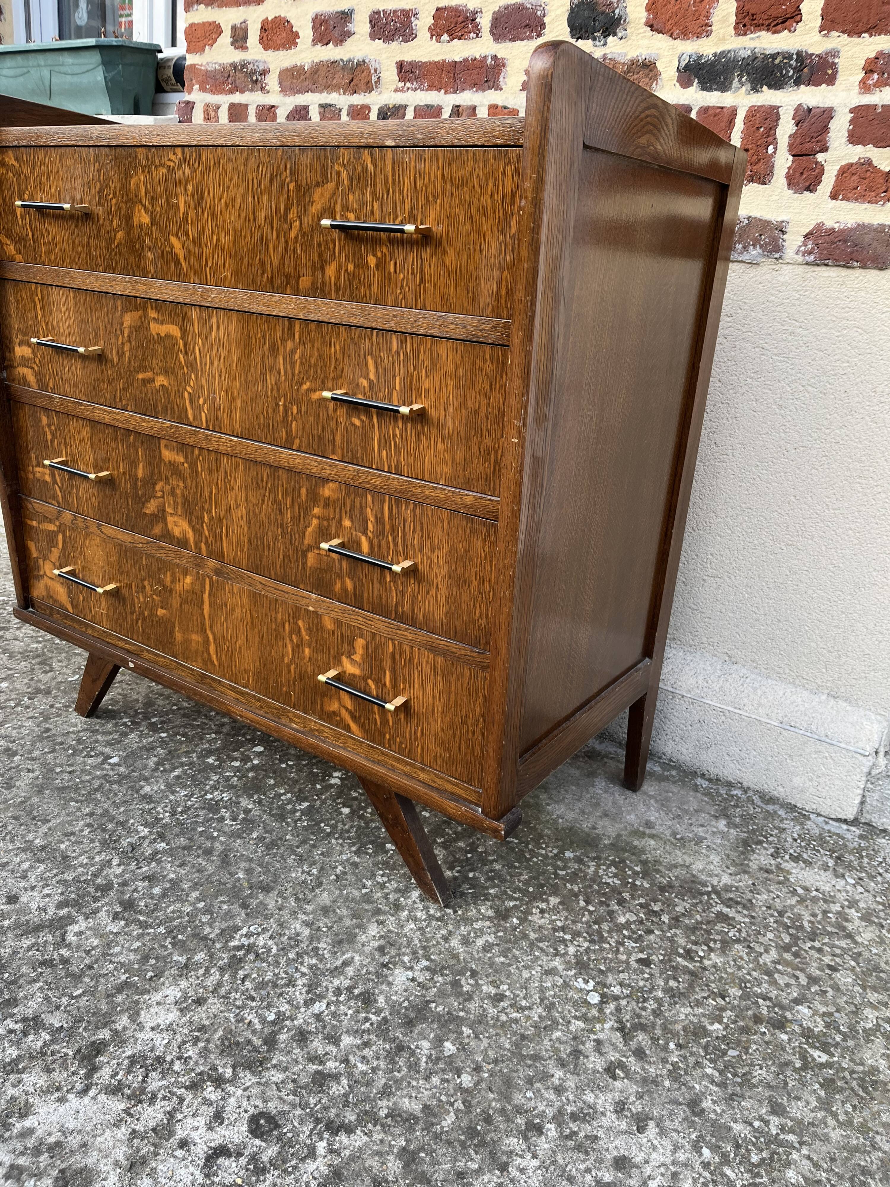 Vintage chest of drawers compass feet