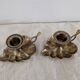 Pair of brass candle holders in the shape of a leaf – 1960s