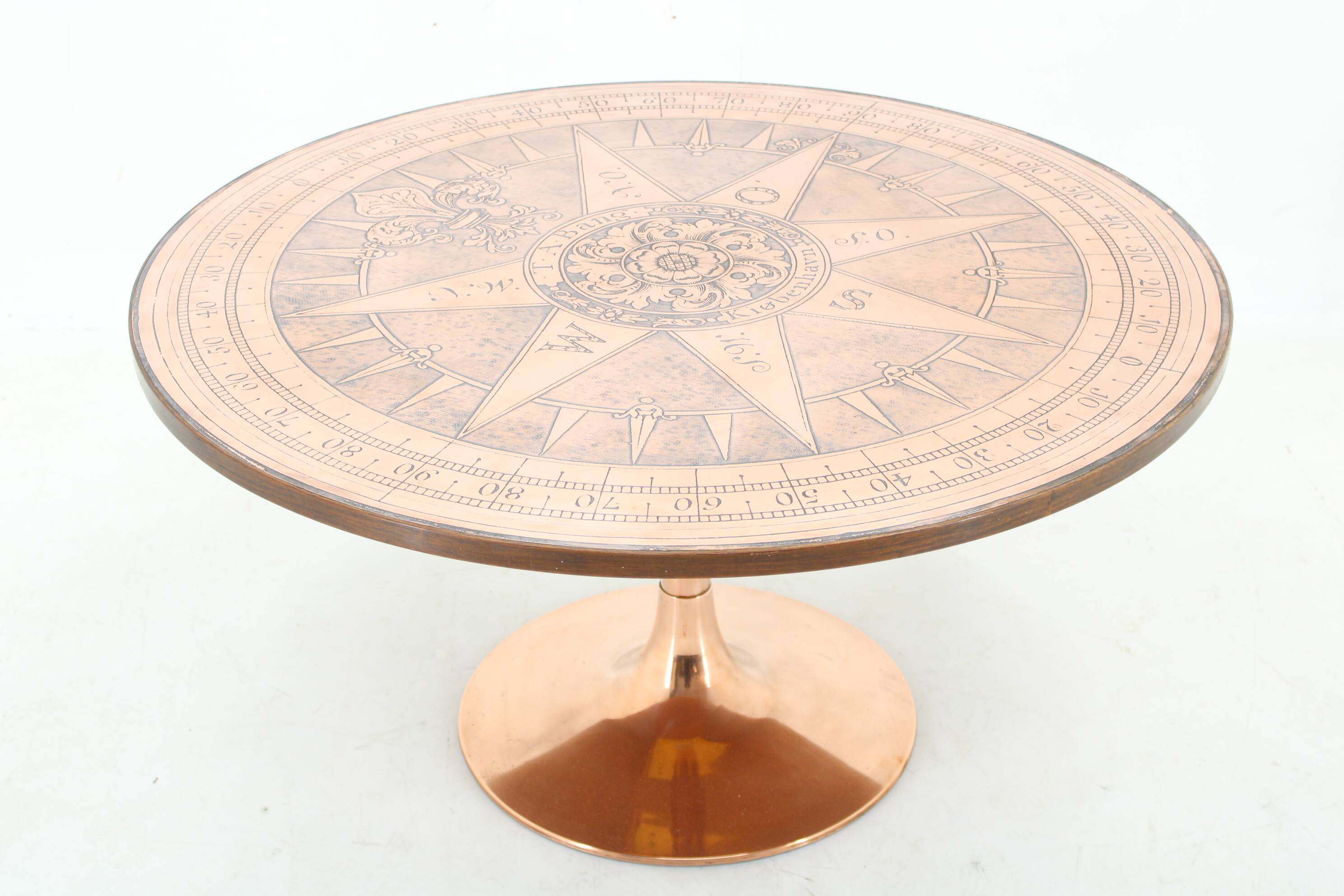 1960s Round Copper Coffee Table, Denmark