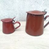 Pot à lait et pot à crème émaillés