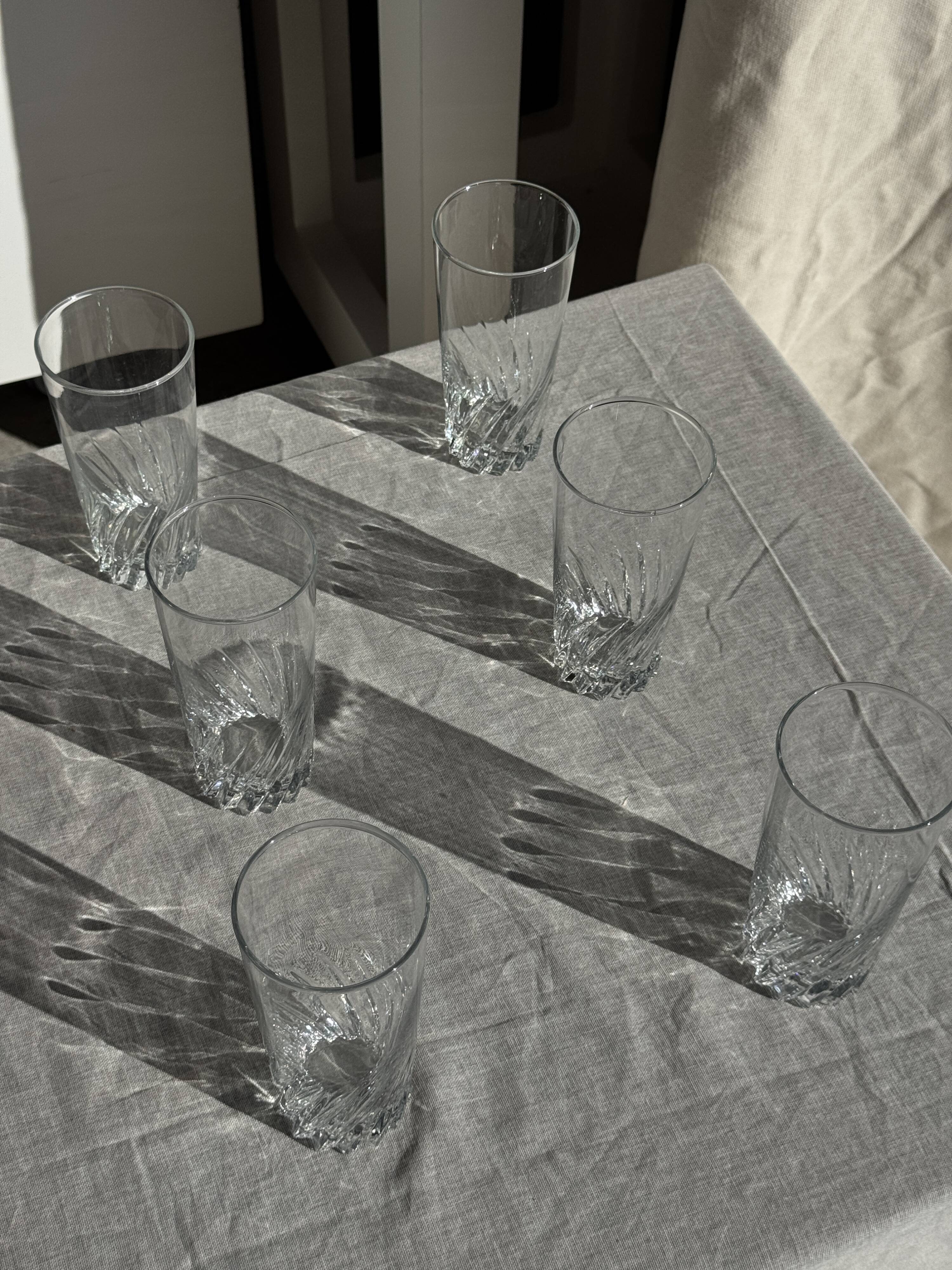 Set of 6 glass orangeade glasses H14.5 D7