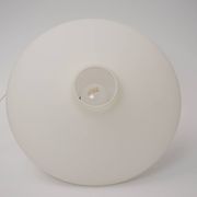 Danish Vintage UFO Lamp in Opal Glass and Teak 1960s