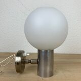Wall lamp opaline globe aluminum 70s space age